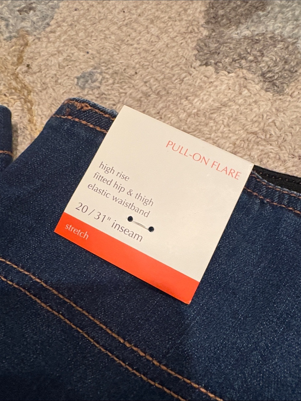 Knox Rose Pull On Wide-Leg Flare Jeans in Med Blue - Classic Women's Style - Picture 3 of 9